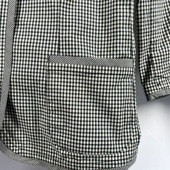 Talbots Women's Jacket Size 8 Black White Check Unlined Button Pockets Stretch - Picture 5 of 8